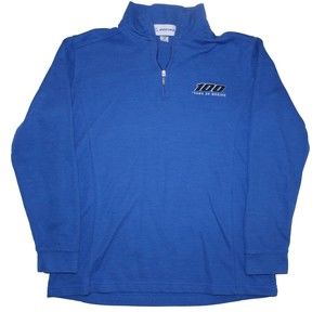 Boeing Sweater 1/4 Zip Blue Pullover Long Sleeve Womens Large sweatshirt